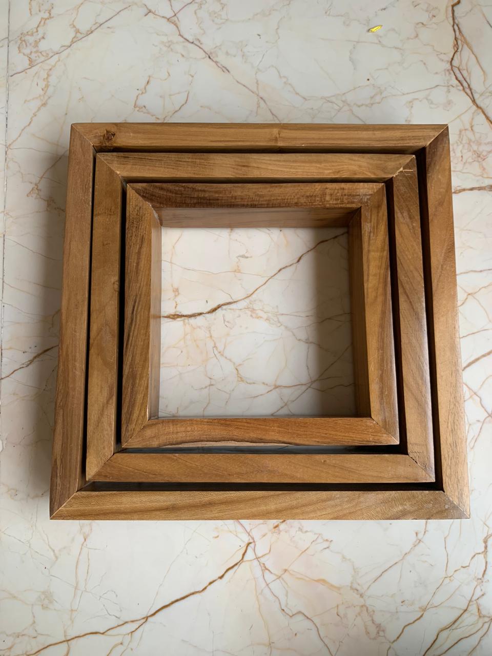 Teak Wood Varmala Frame with Acrylic Base