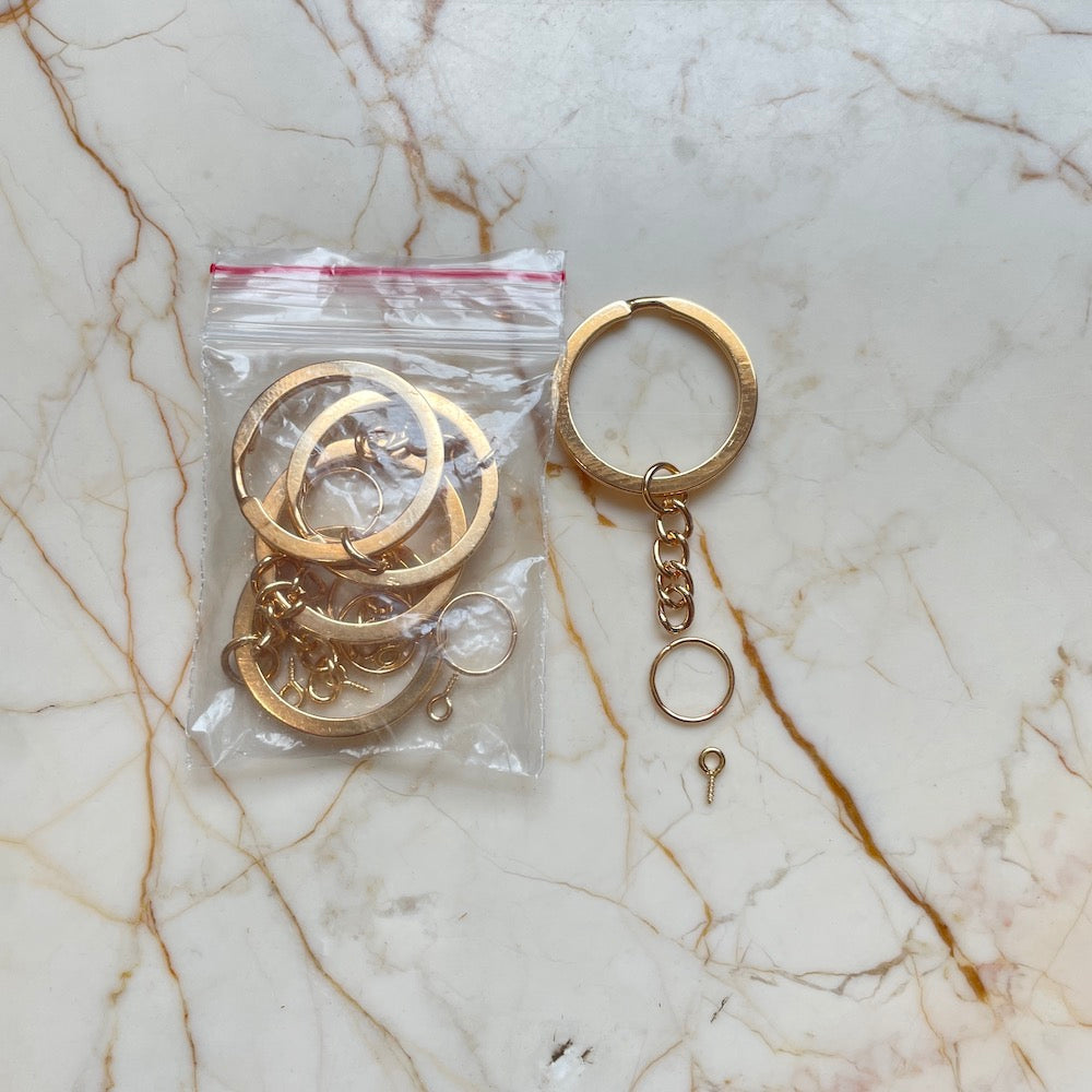 Keychain ring Set with connector and eyescrew - Harsh Resin Store