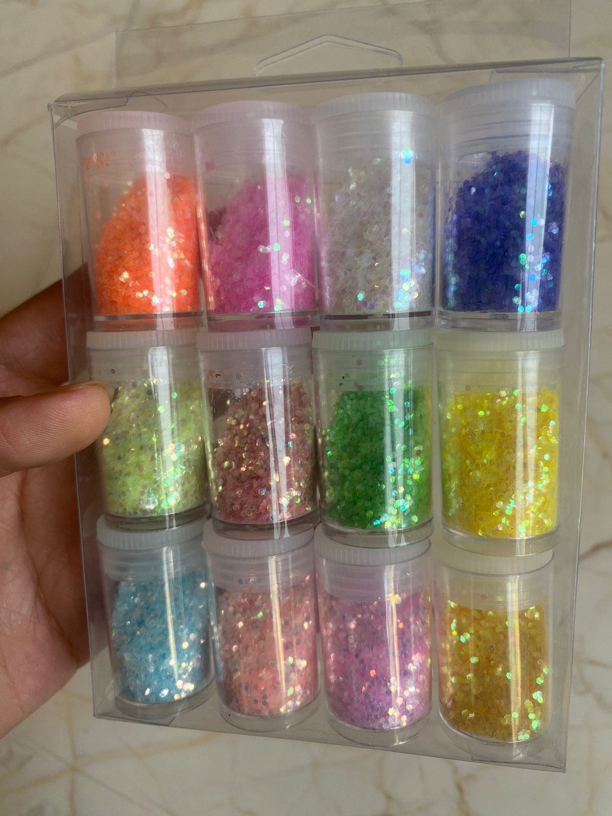 Set of 12 mini glitter - mini chunks