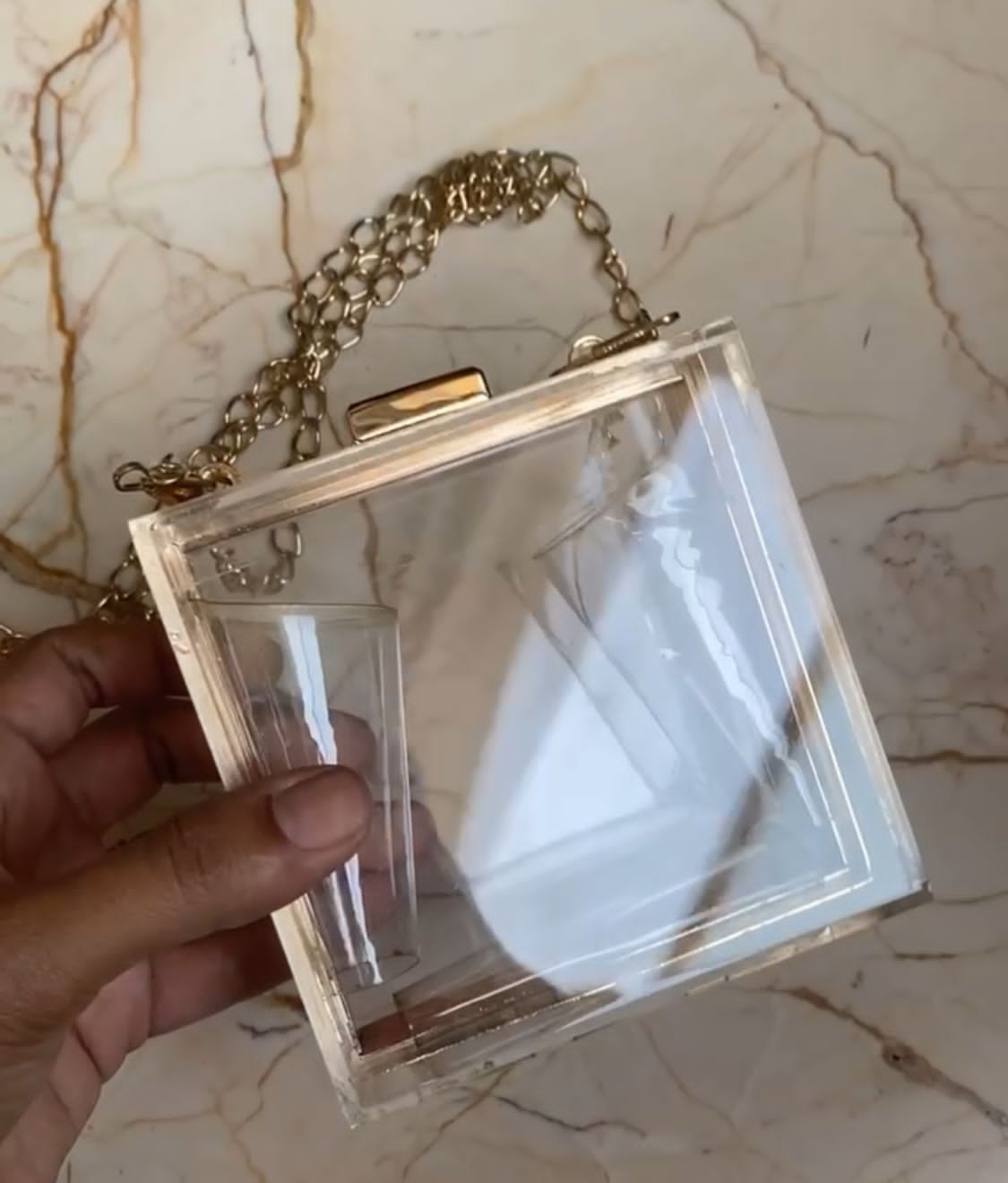 Clear cheap lucite clutch