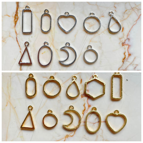 Pendant/ earring mini Bezel Set of 10