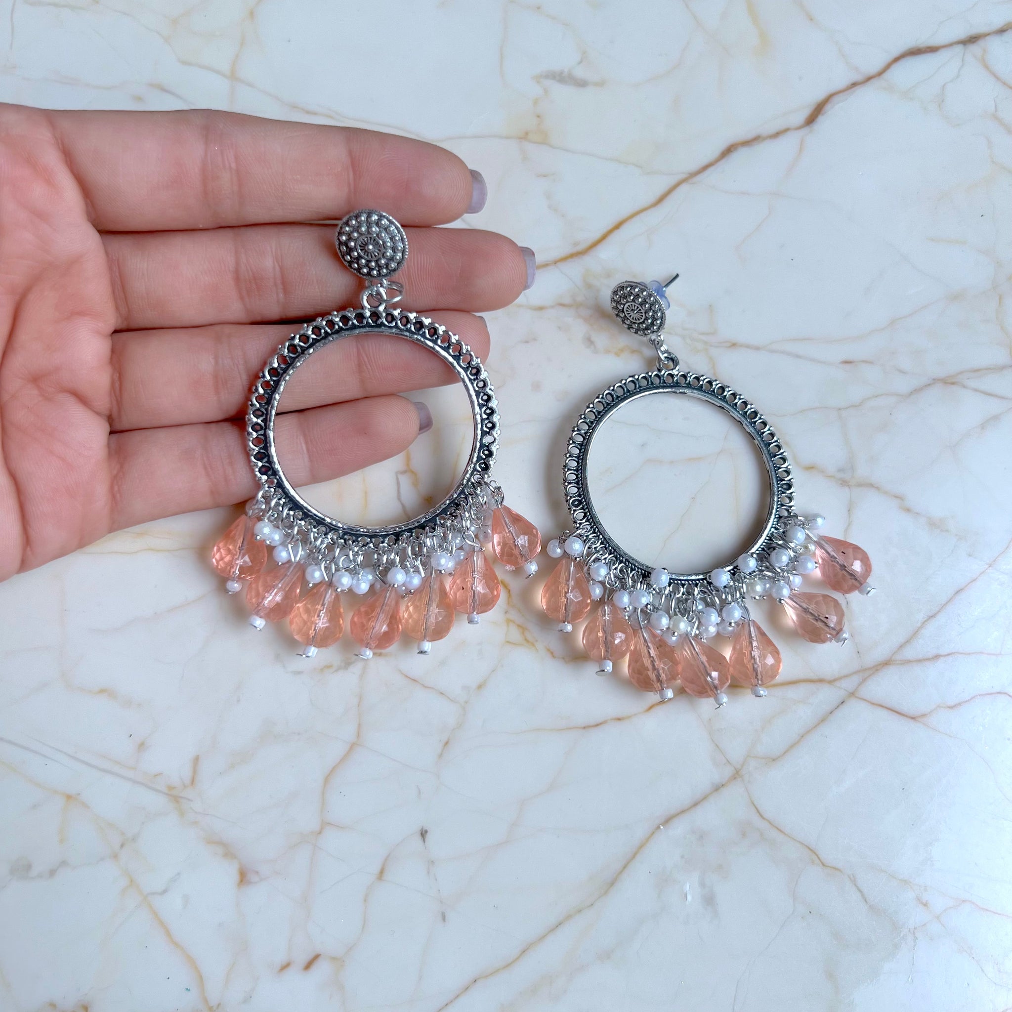 Big Hoop Earring / Jhumka Bezel