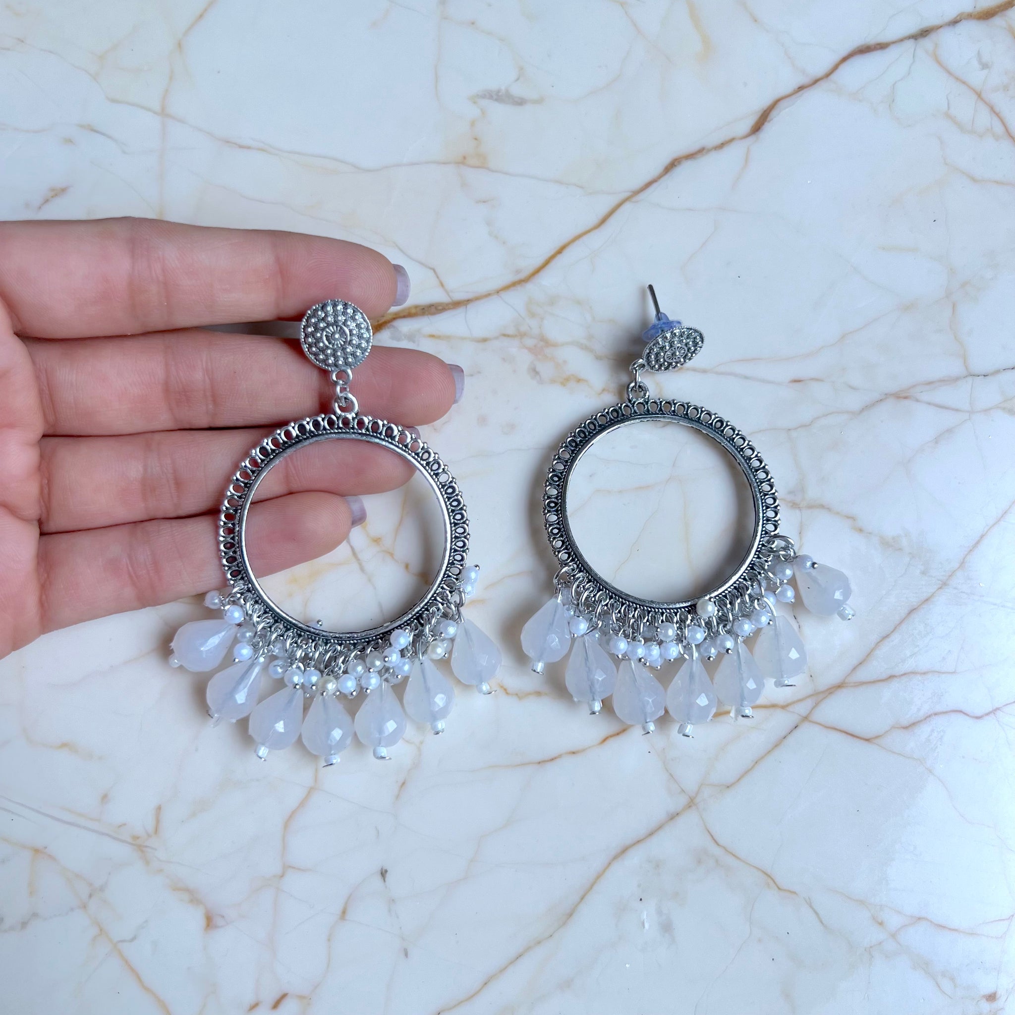 Big Hoop Earring / Jhumka Bezel