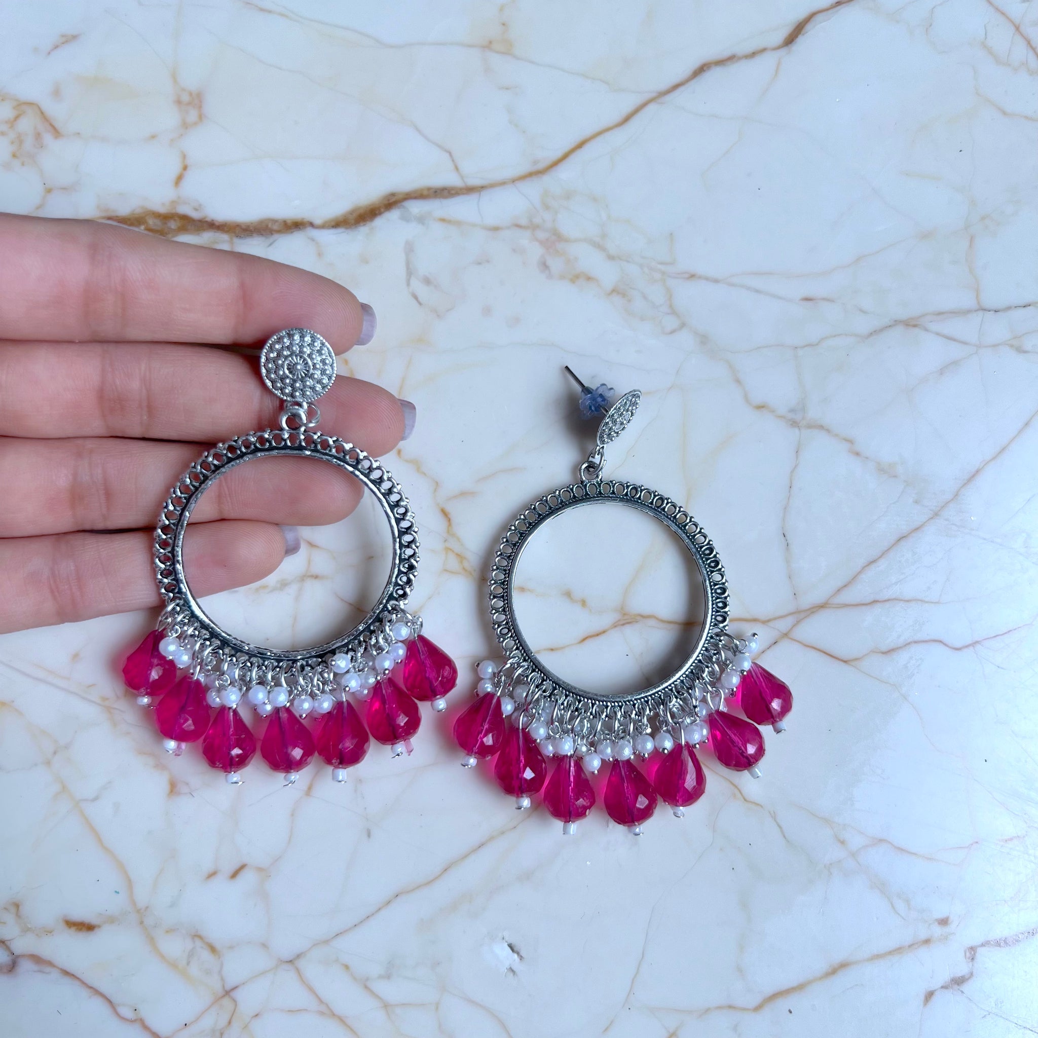 Big Hoop Earring / Jhumka Bezel