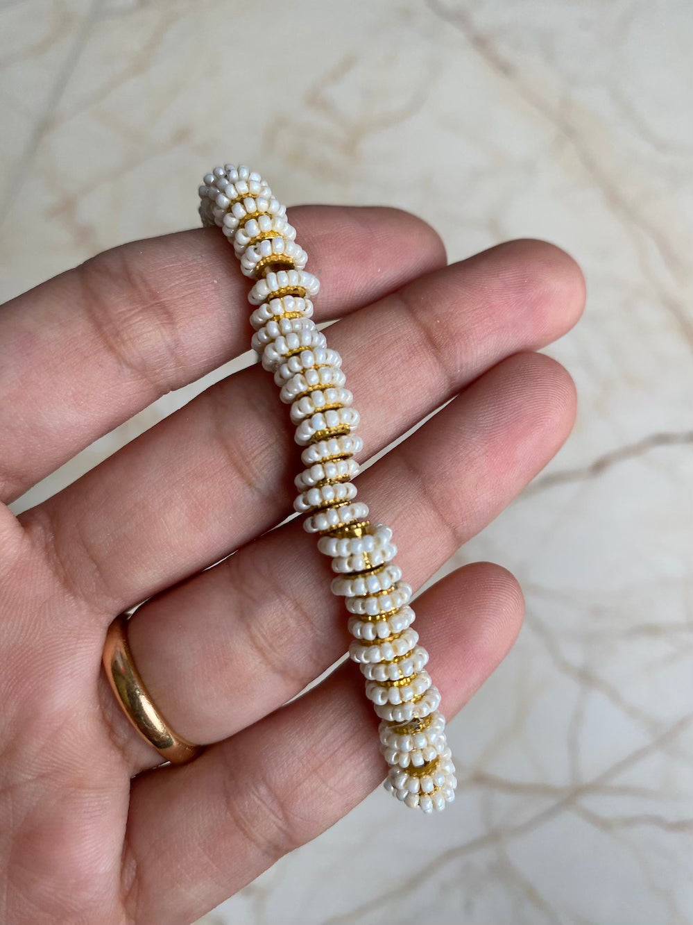 Pearl Beads Ring for Rakhi / bracelets - Pack of 100