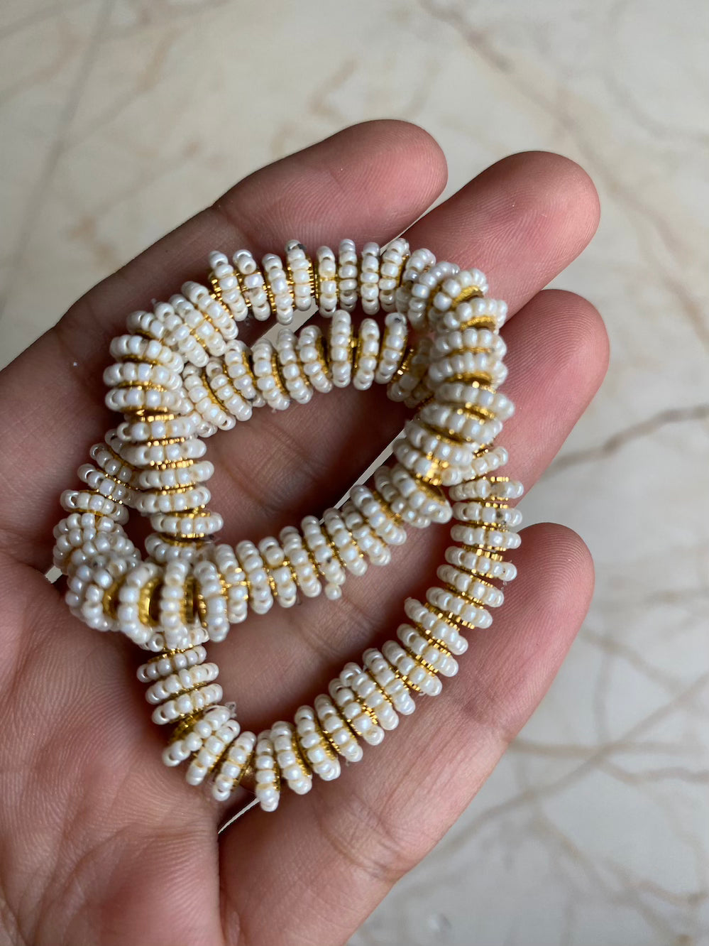 Pearl Beads Ring for Rakhi / bracelets - Pack of 100