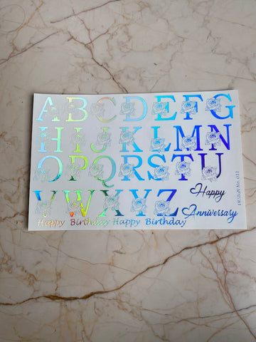 Alphabet - A Holographic Embossed Sticker Sheet - A5