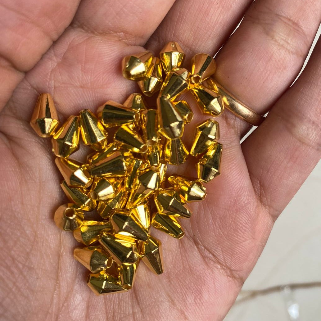 Gold long beads for Bracelet / Rakhi Making