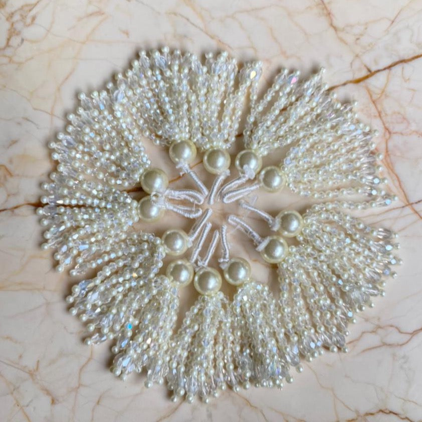 Pearl With Diamond Tassels - A