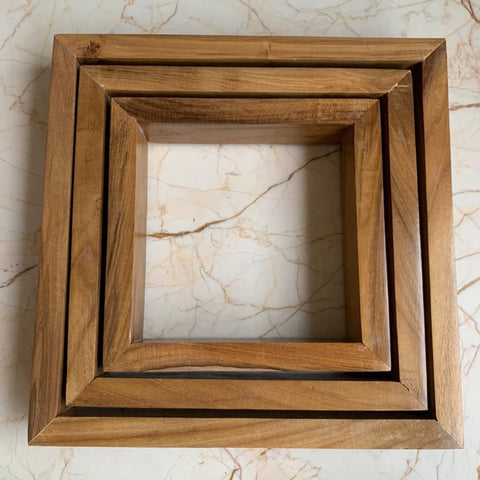 Teak Wood Varmala Frame with Acrylic Base