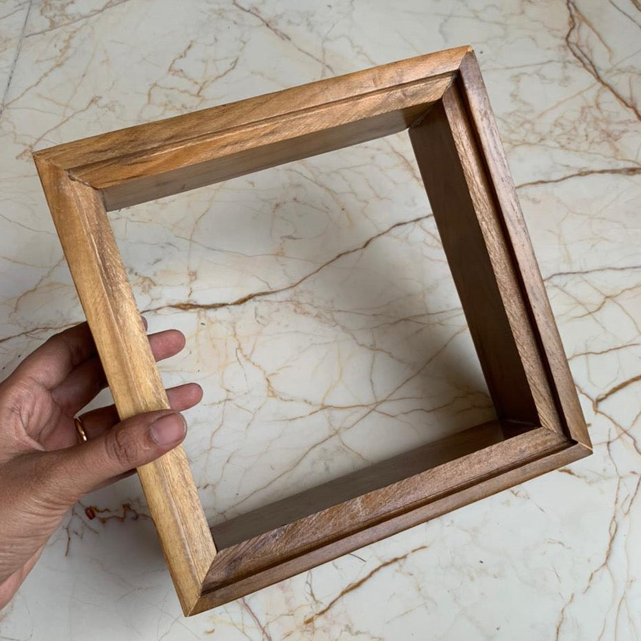 Teak Wood Varmala Frame without Acrylic Base
