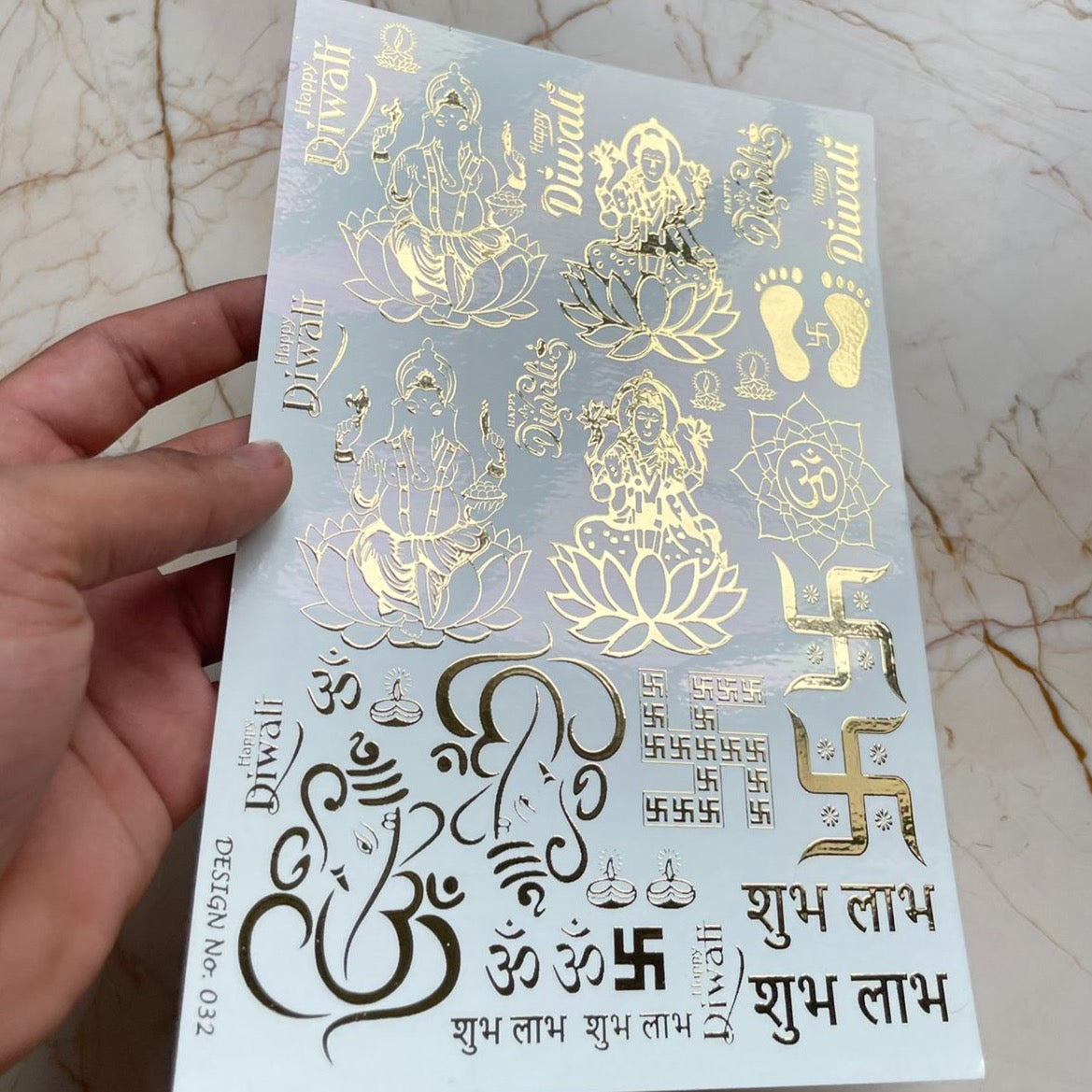 A5 Diwali Embossed Sticker Sheet - design32