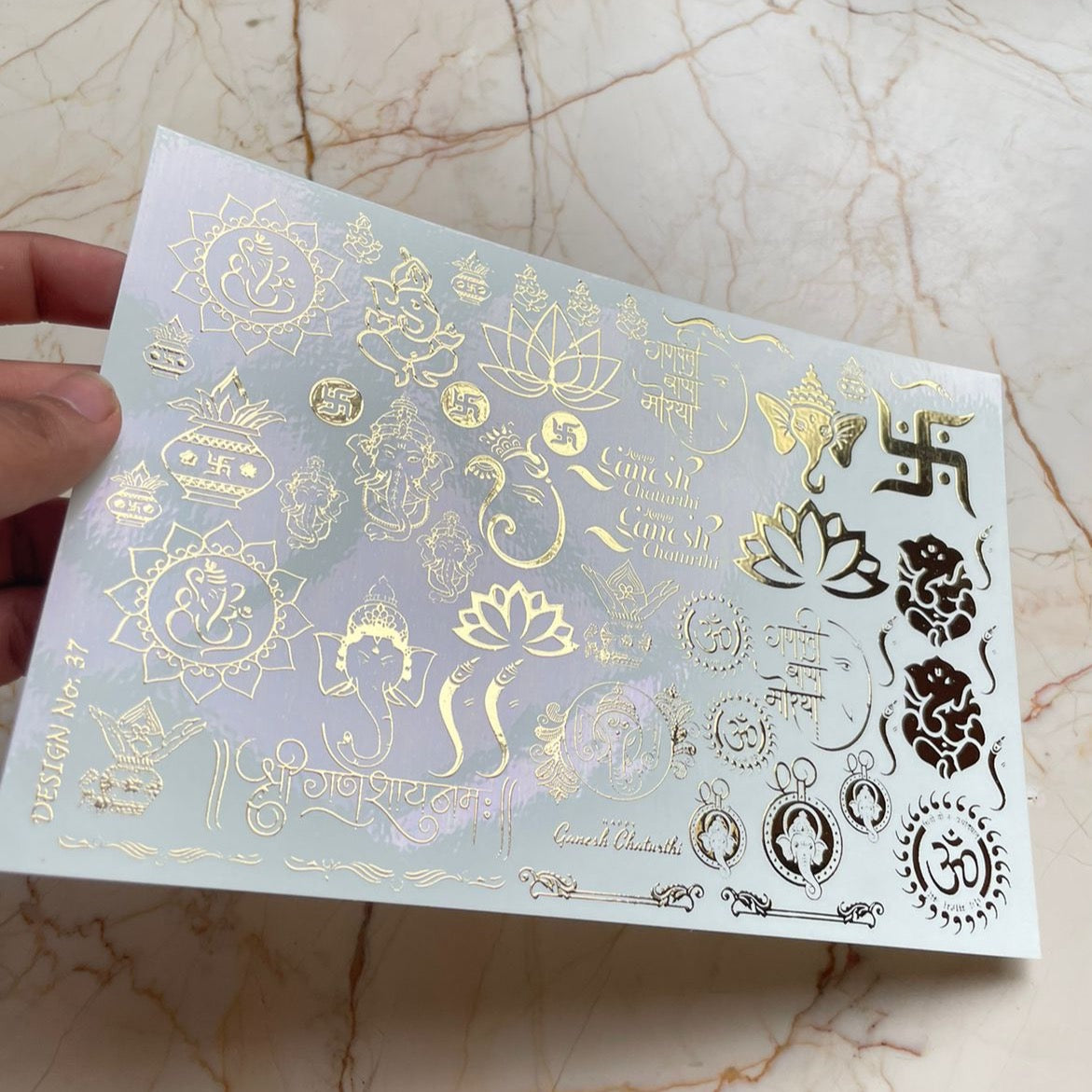 A5 Diwali Embossed Sticker Sheet - D37