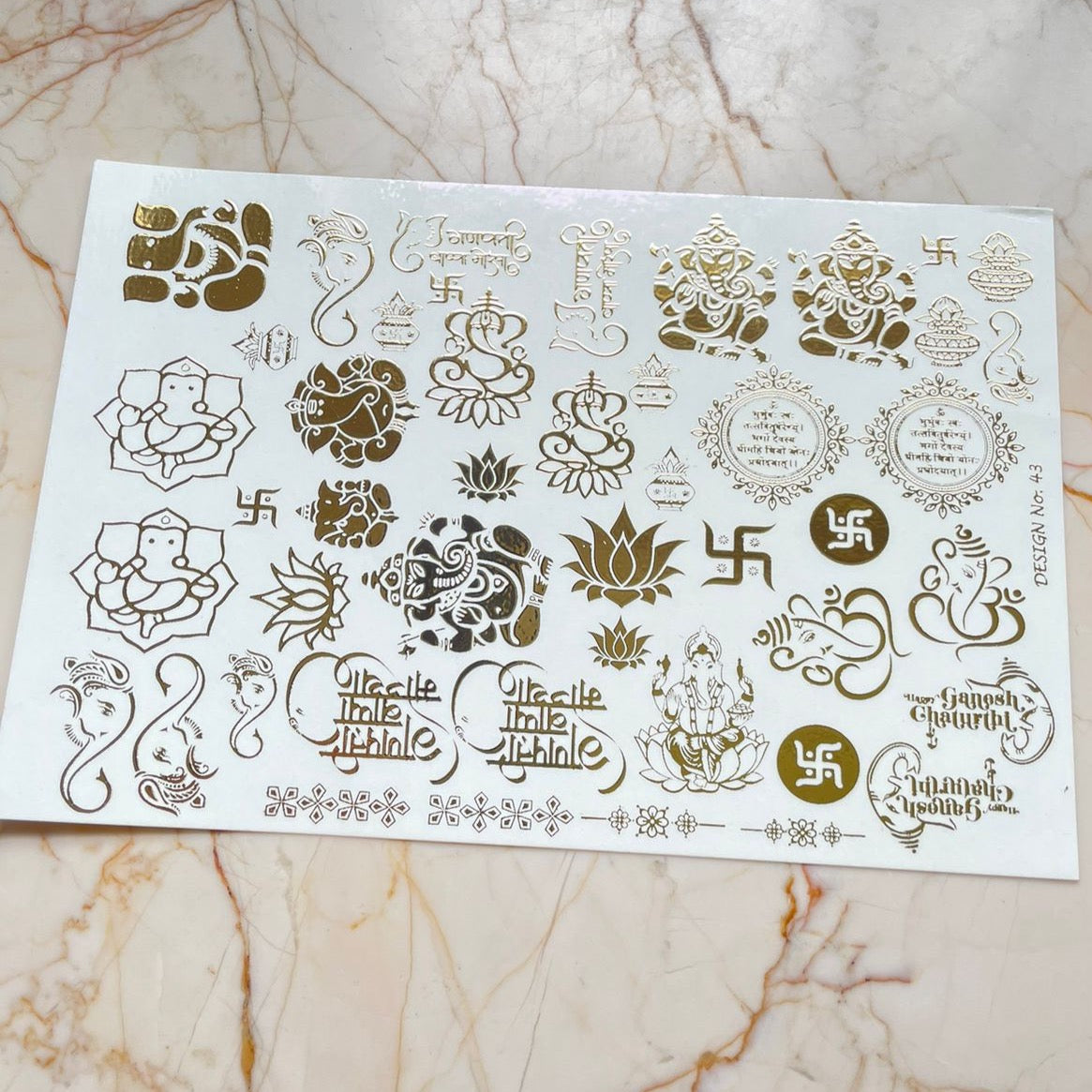 A5 Diwali Embossed Sticker Sheet - D43
