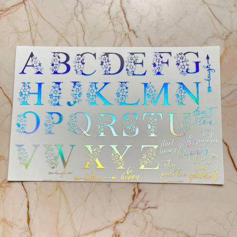 A5 holographic Embossed Sticker Sheet - design003