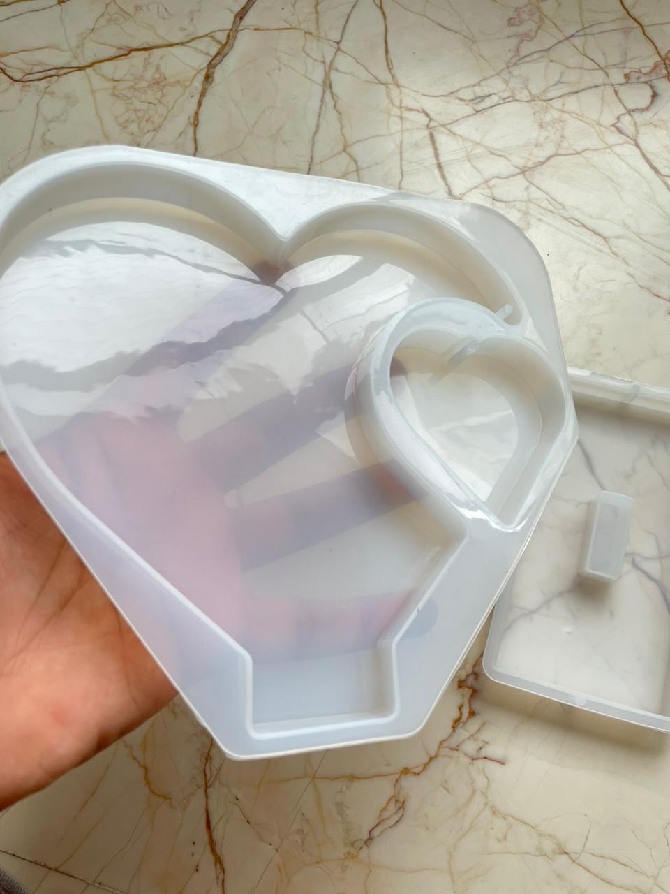 Heart with heart hanging Stand Photo Frame mould