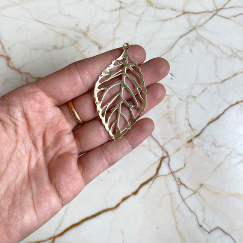 Metal Leaf Charm - A