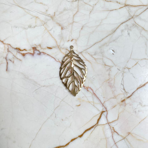 Metal Leaf Charm - A