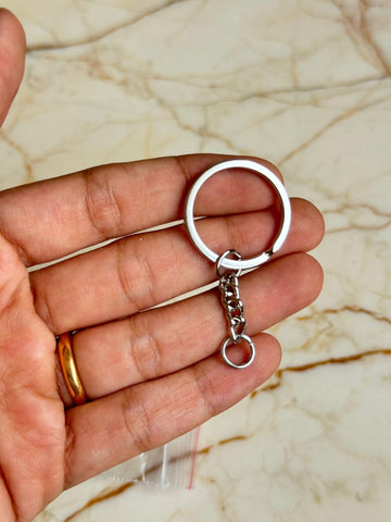 Silver Keychain ring Set with connector