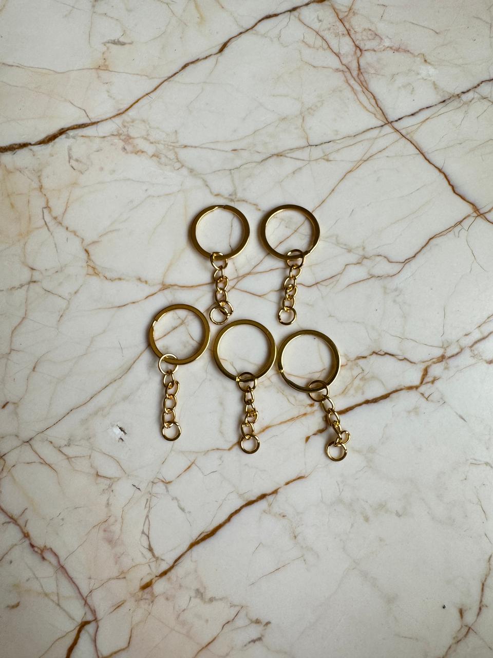 Gold Keychain ring Set with connector