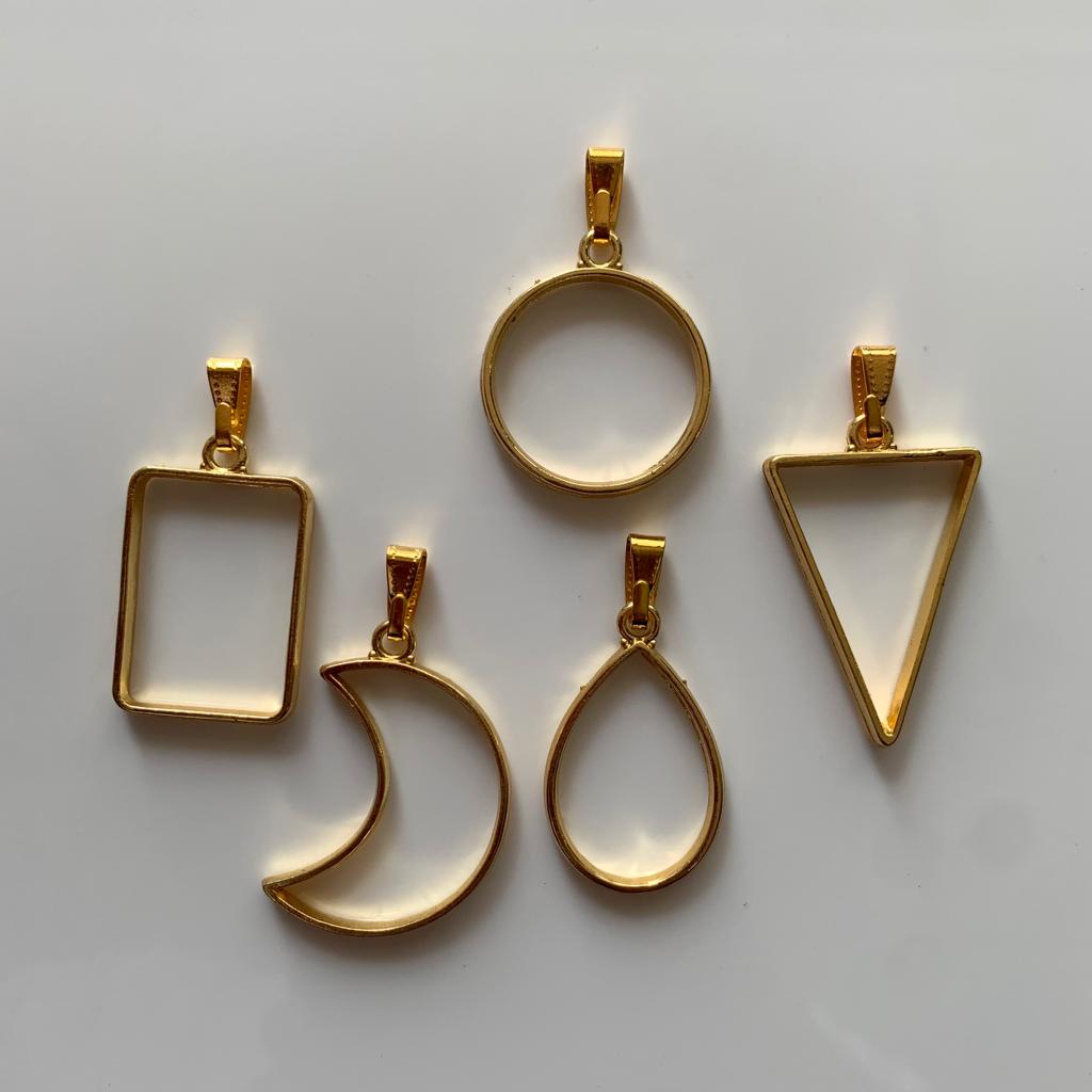 Gold Bezels with Clasp.