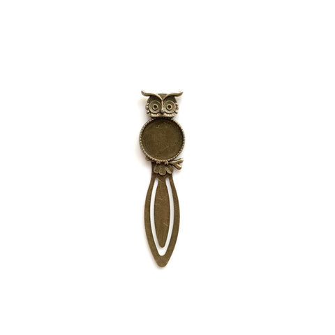 Vintage Metal Bookmark bezel (OWL)