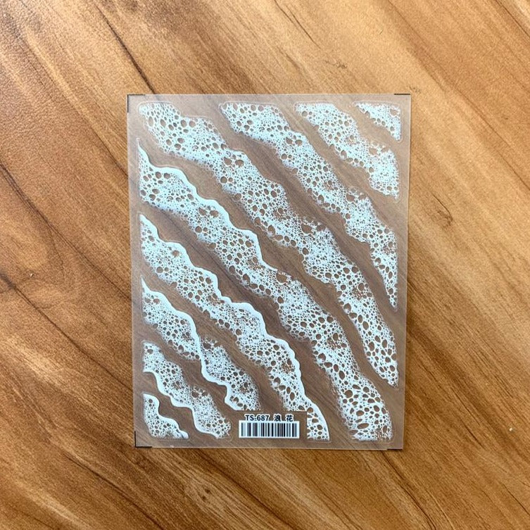 White Waves Stickers - A