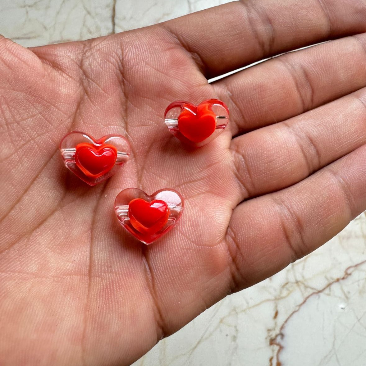 Multicolor Rakhi Heart Beads.