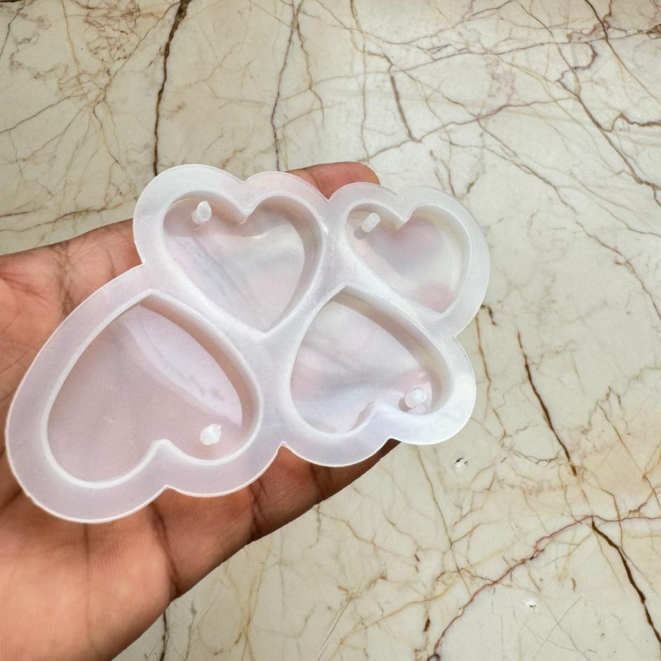 Heart keychain mould 4in 1