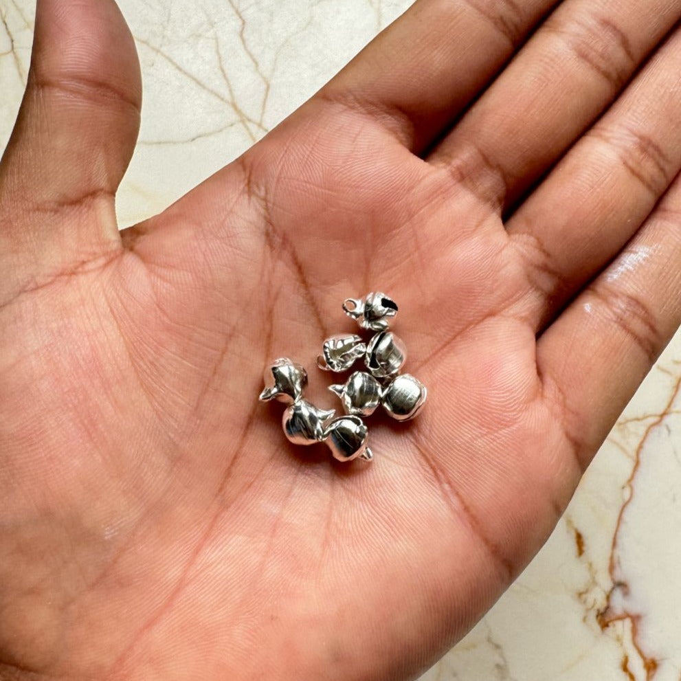 Silver Ghungroo beads for Bracelet / Rakhi Making