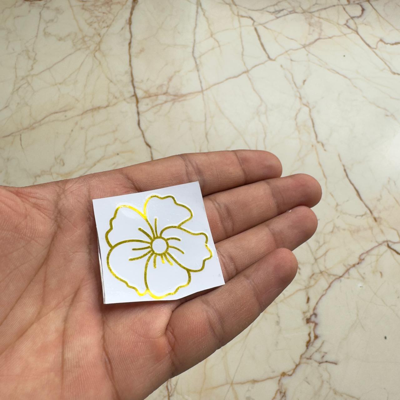 Gold Flower Vinyl Sticker - B