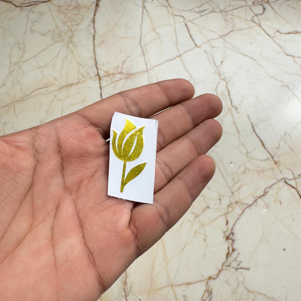 Gold Flower Vinyl Sticker - D