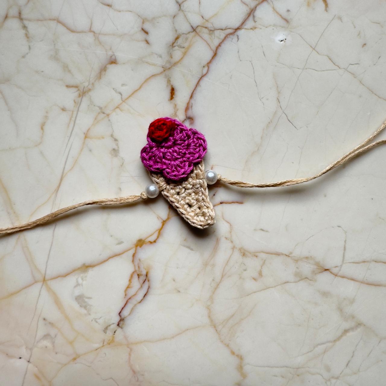 Crochet Rakhi - Ice cream