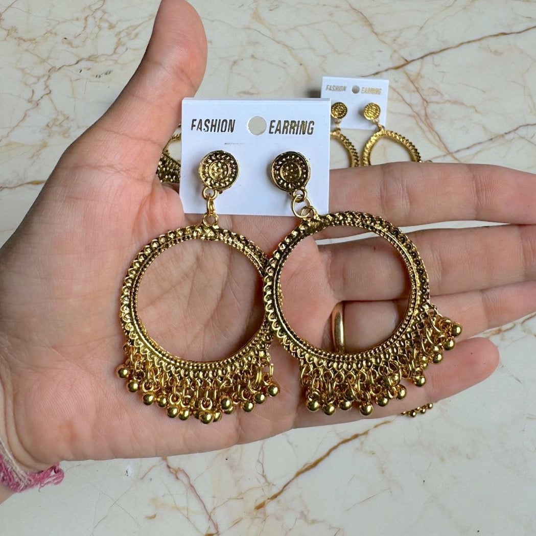 Gold Jhumka Bezel