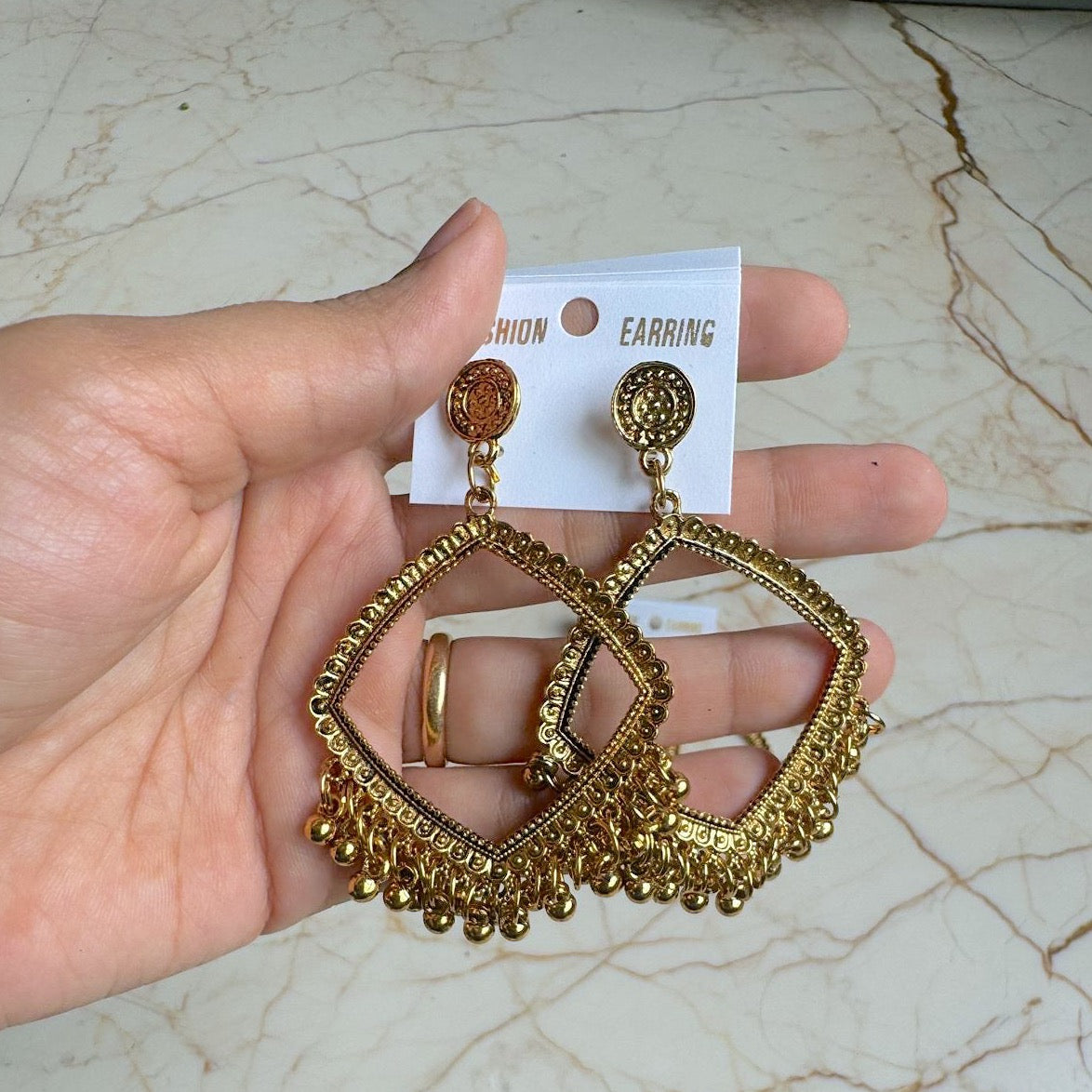 Gold Jhumka Bezel