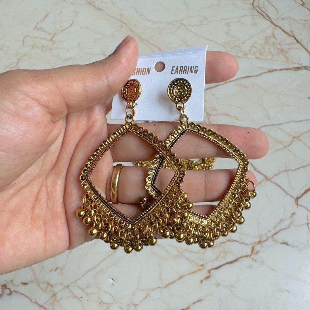 Gold Jhumka Bezel