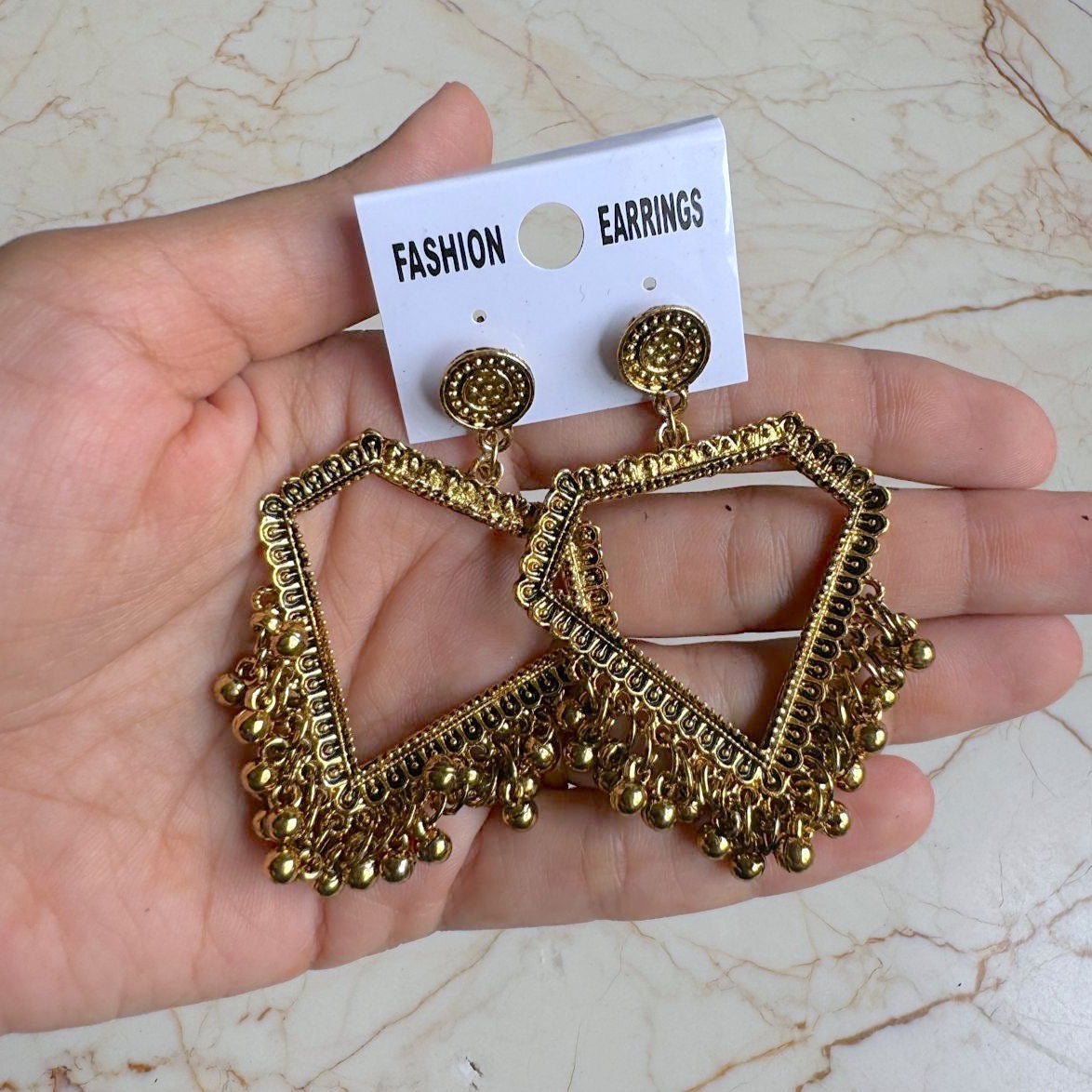 Gold Jhumka Bezel