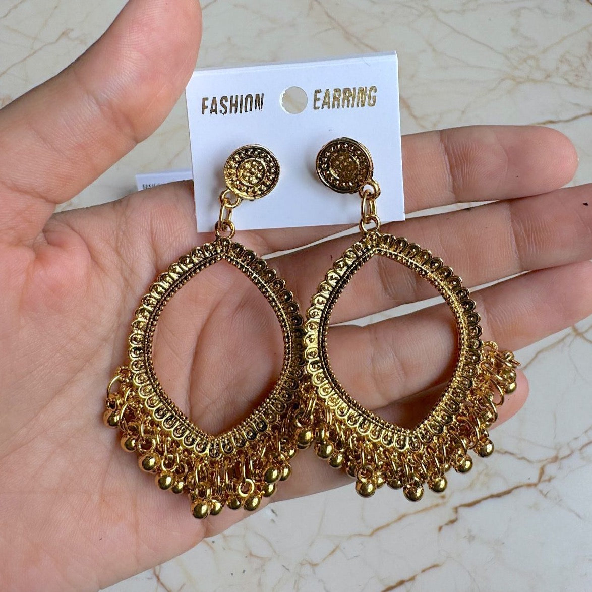 Gold Jhumka Bezel