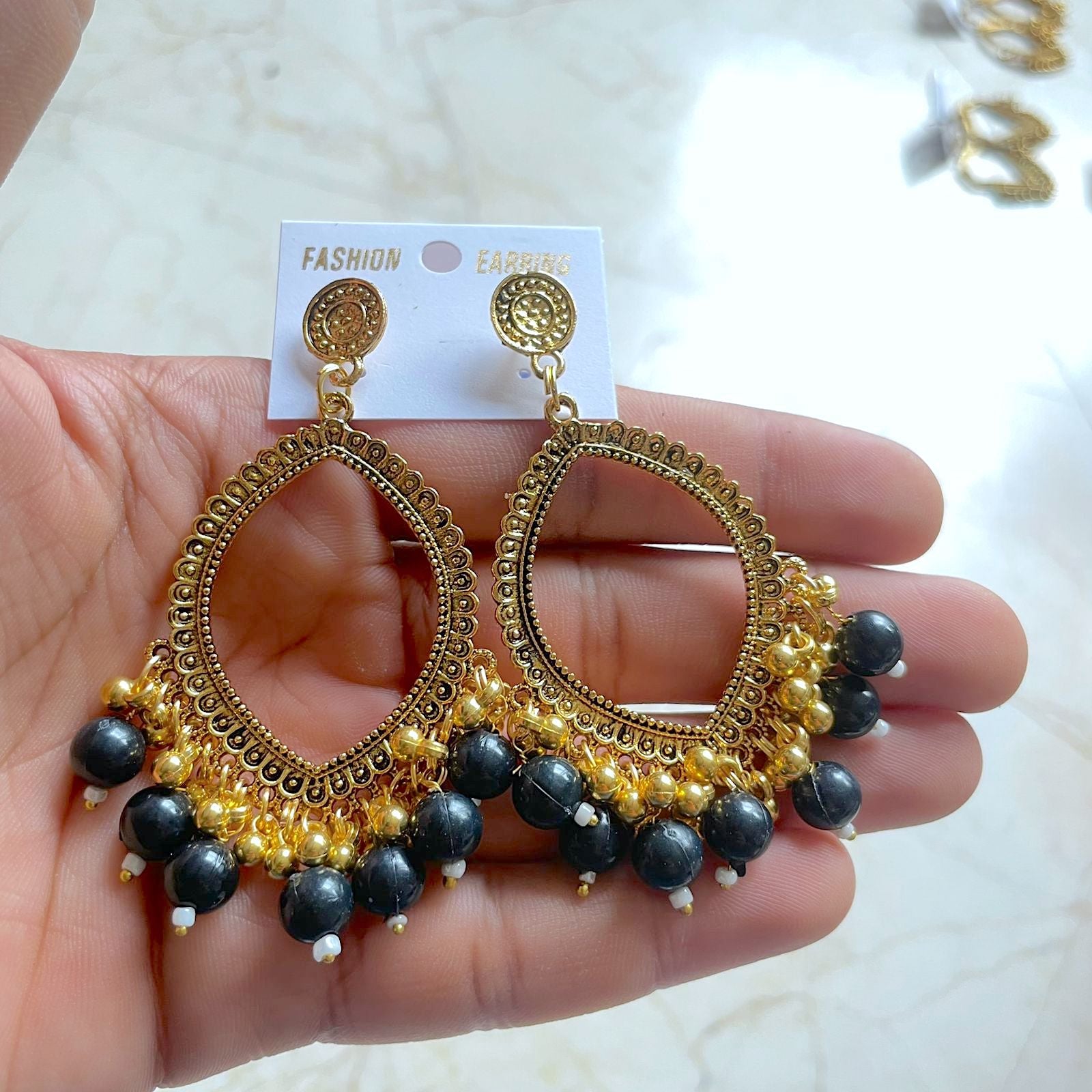 Eye hoop Earring / Jhumka Bezel