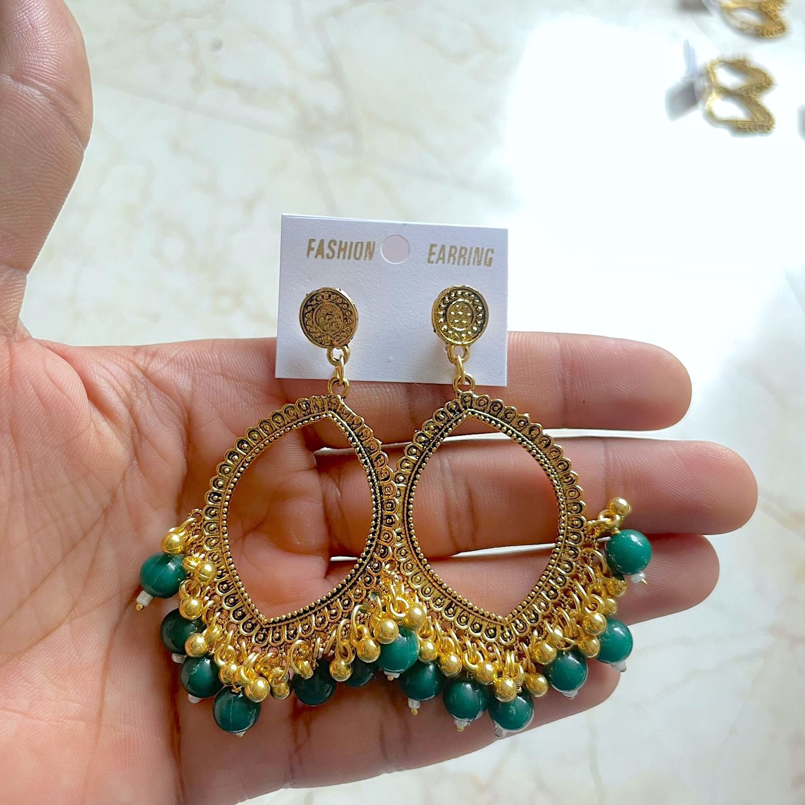 Eye hoop Earring / Jhumka Bezel