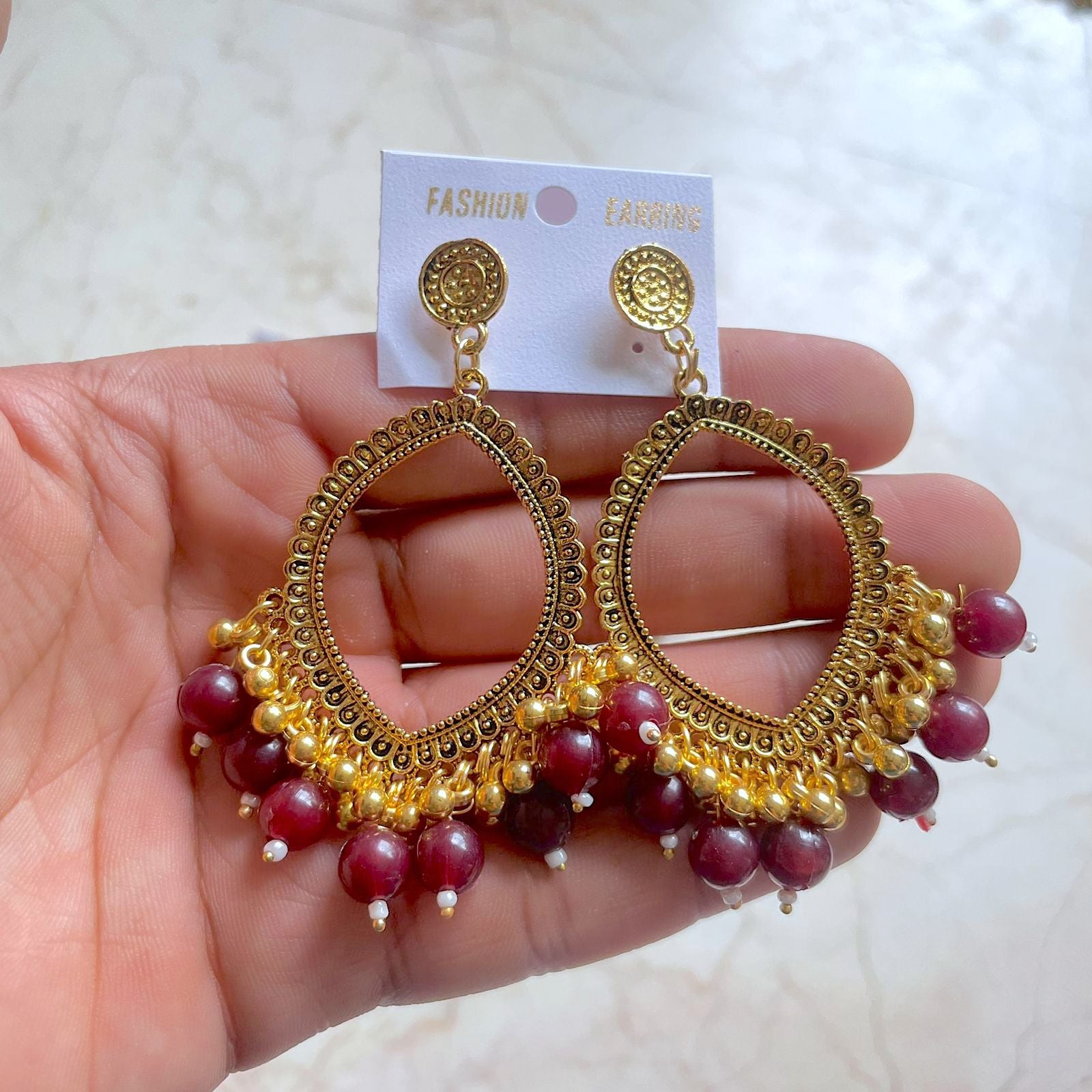 Eye hoop Earring / Jhumka Bezel