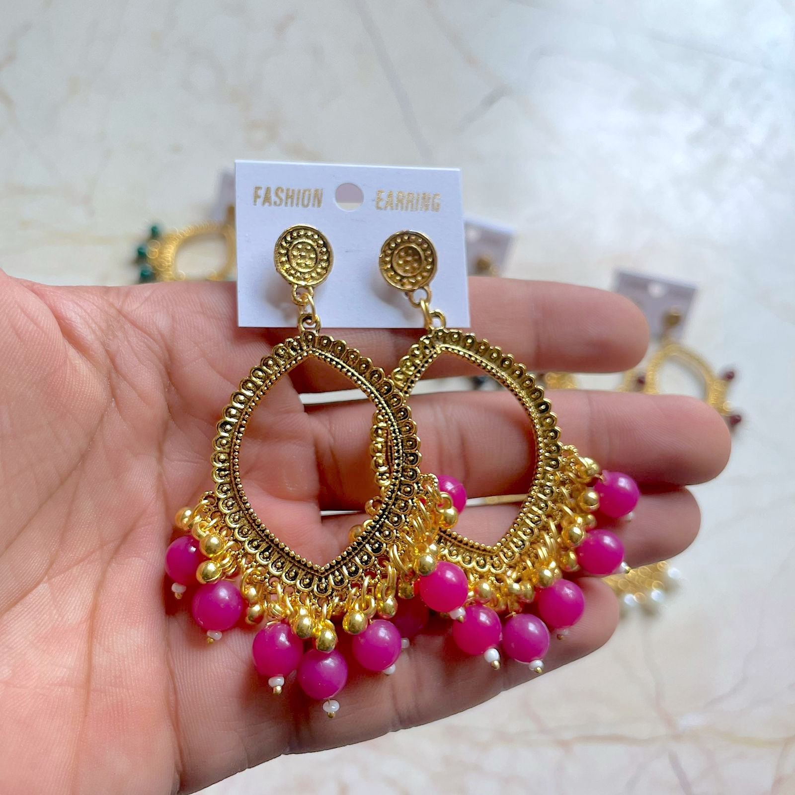 Eye hoop Earring / Jhumka Bezel