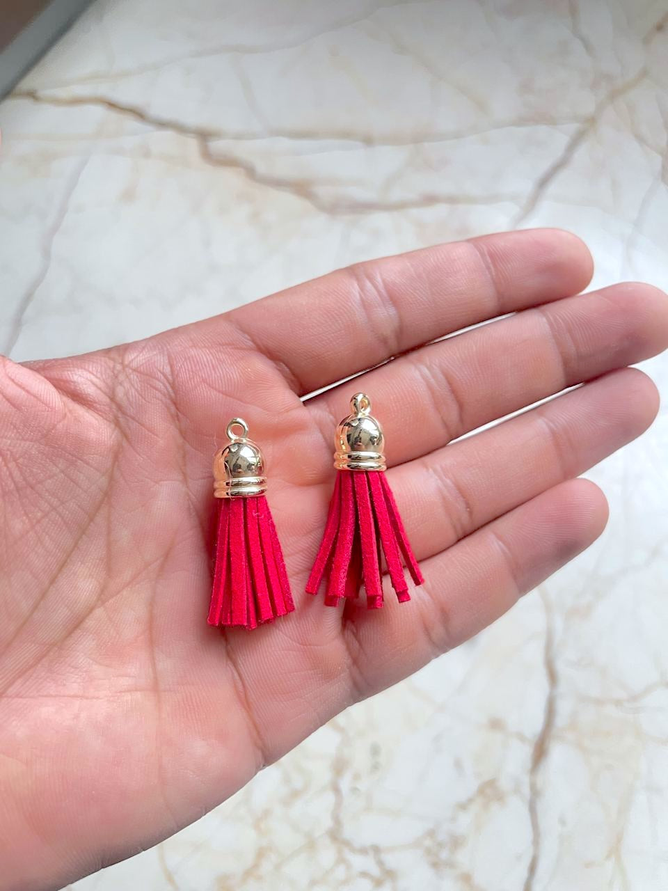 Red Leather Tassel (pack of 10)