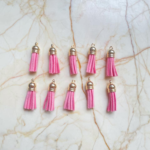 Pink Leather Tassel (pack of 10)