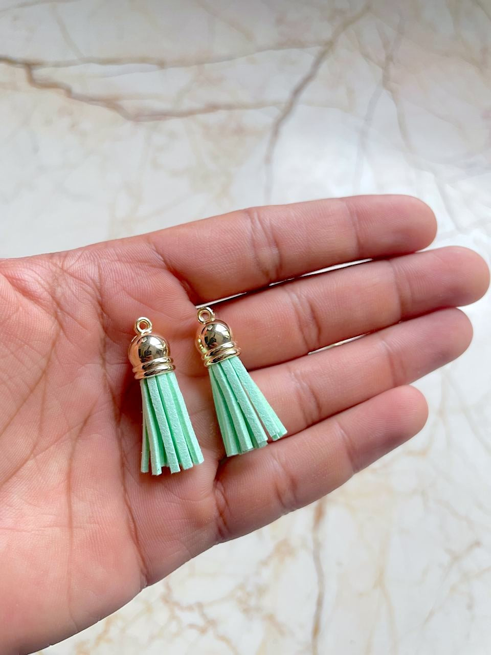 Mint Leather Tassel (pack of 10)