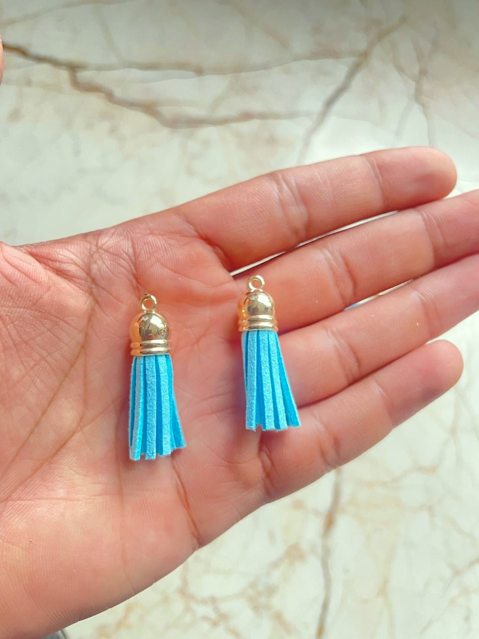 Sky Blue Leather Tassel (pack of 10)