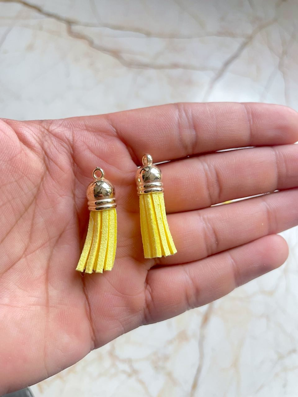 Yellow Leather Tassel (pack of 10)