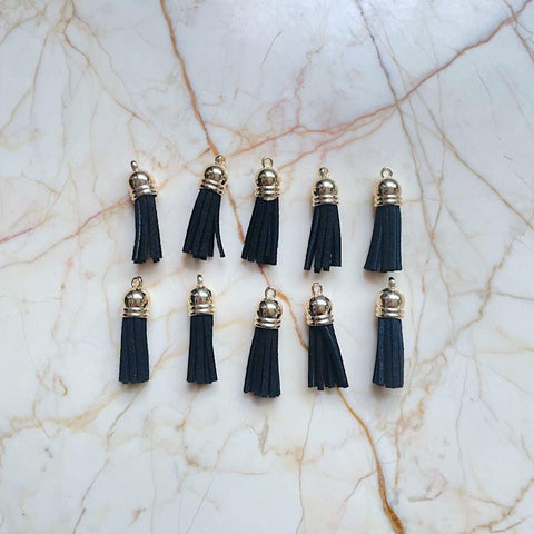 Black Leather Tassel (pack of 10)