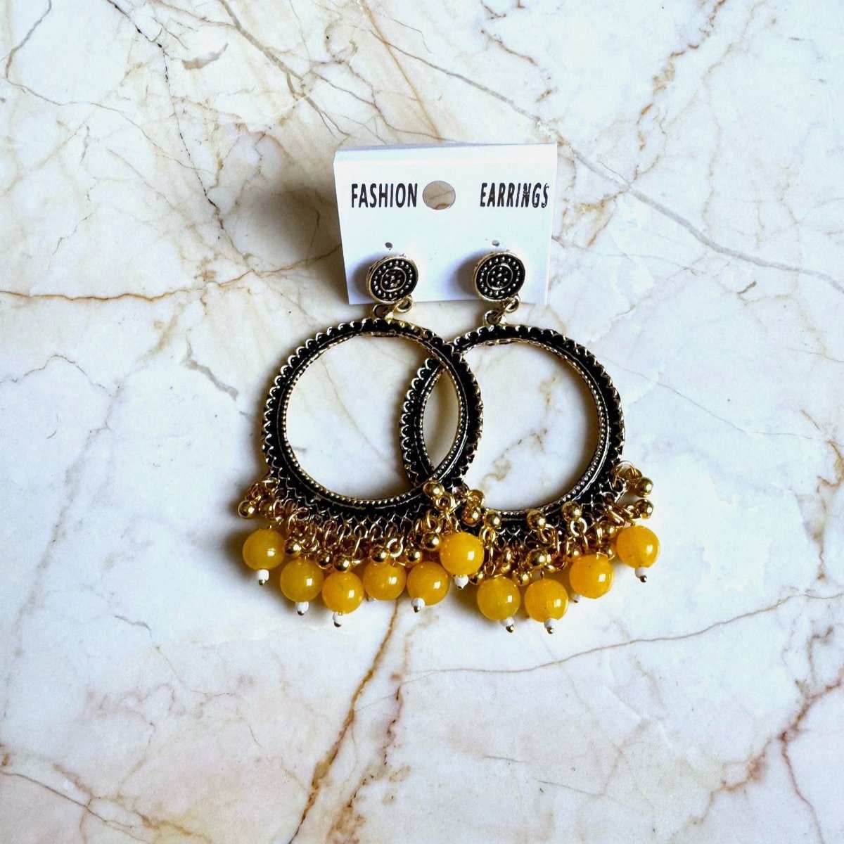 Round Shape Earring / Jhumka Bezel - Yellow