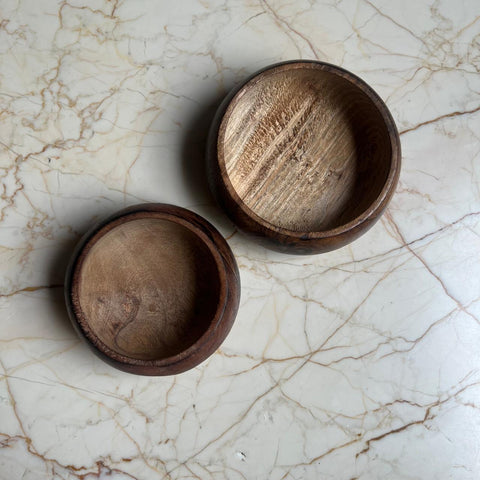 Wooden Bowl for Candles - Rounded bowl